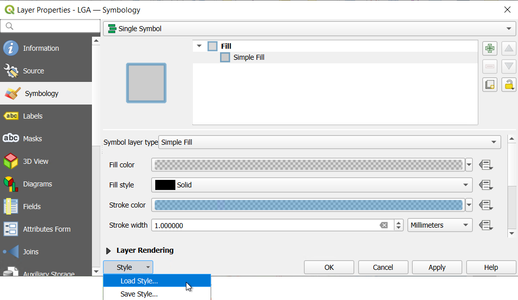 Load style for inverted polygon