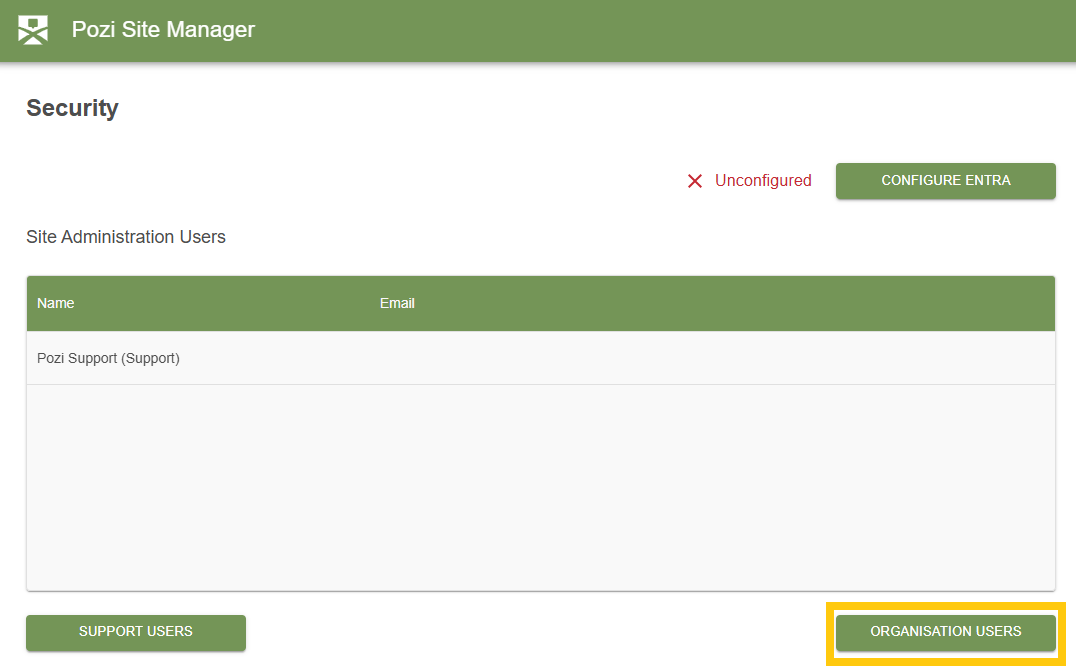Organisation user selection screen for adding users from Entra ID