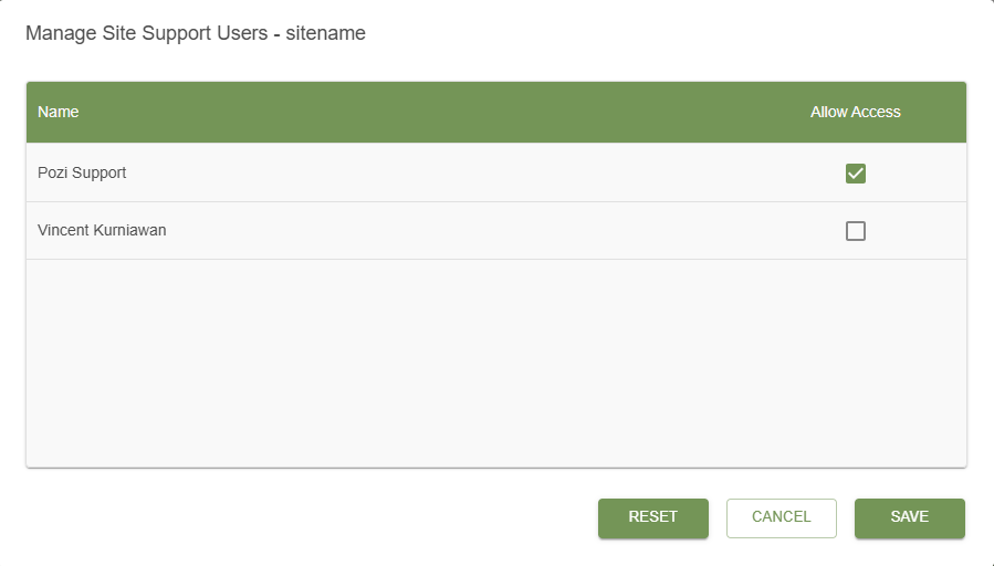 Support user selection screen with Allow Access options