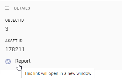Info panel showing link from virtual field