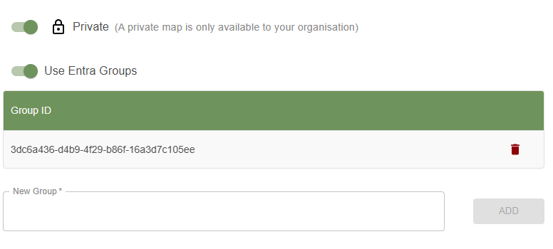 Restrict map access to an Entra Group