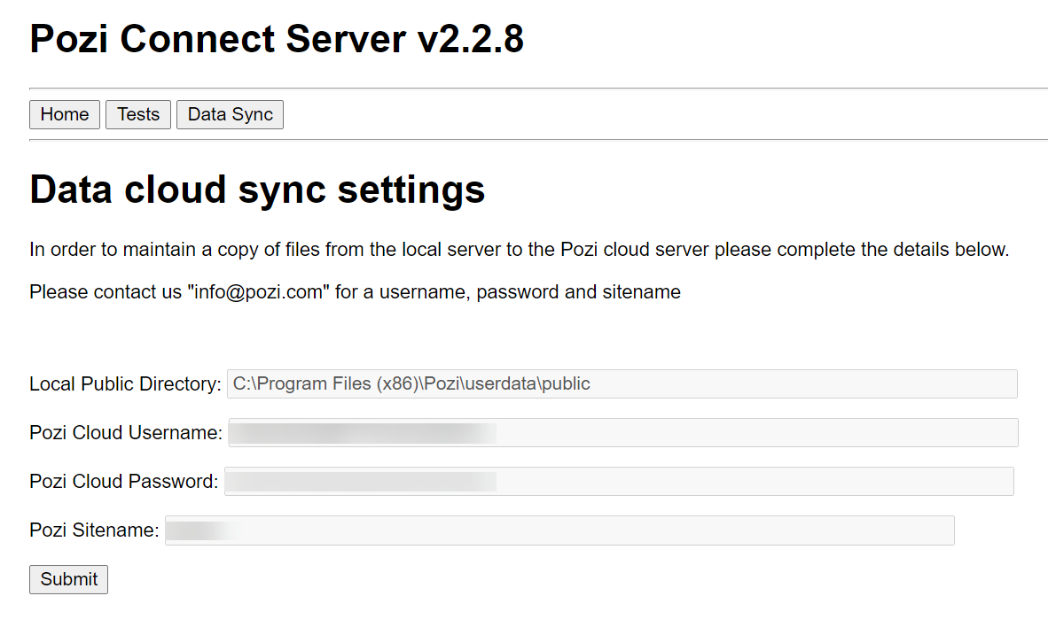 Screenshot of Cloud Sync Settings